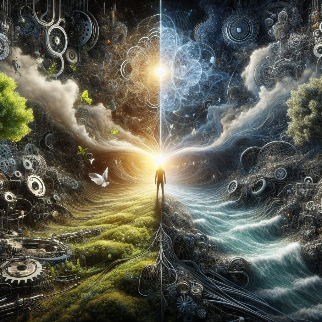 Epic Fusion of Nature and Technology in Digital Art