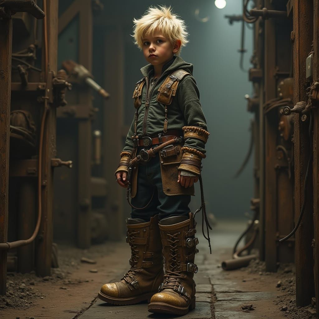 Steampunk Artificer in Industrial Setting