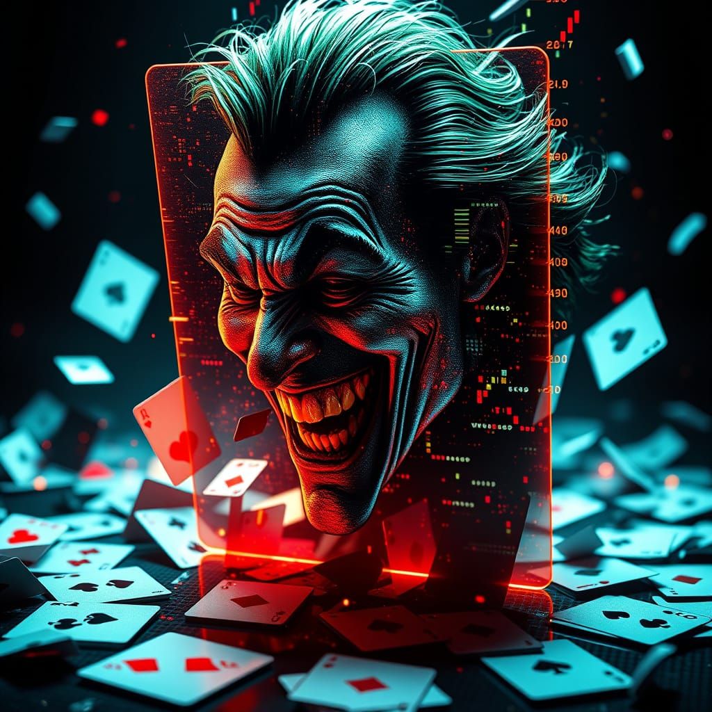 Holographic Joker Glitch in Digital Card Deck