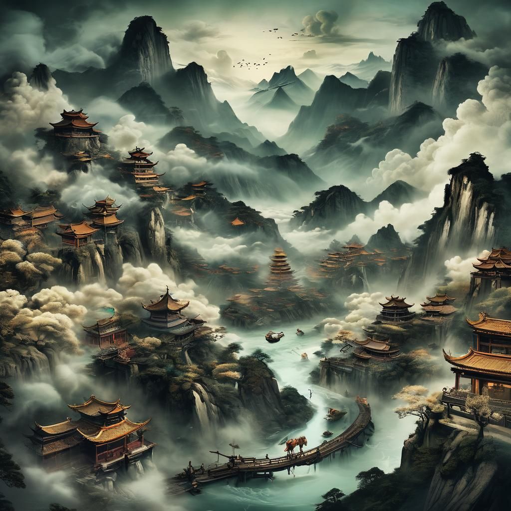 Journey to the West: Ink Painting of Chinese Mythology