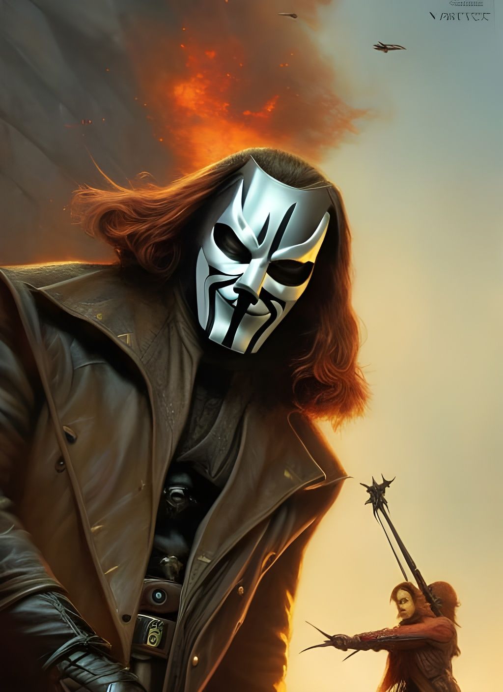 V for Vendetta Crayon Caricature in Comic Art Style