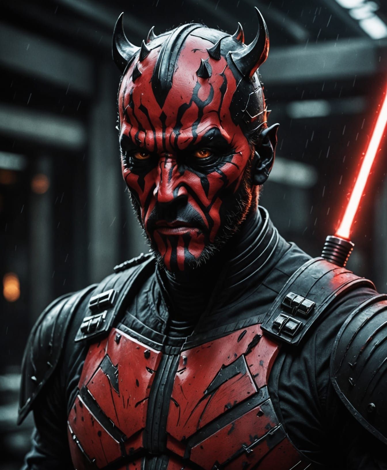 Darth Maul and Wolverine in Hyperrealistic Hyper Detailed Ba...