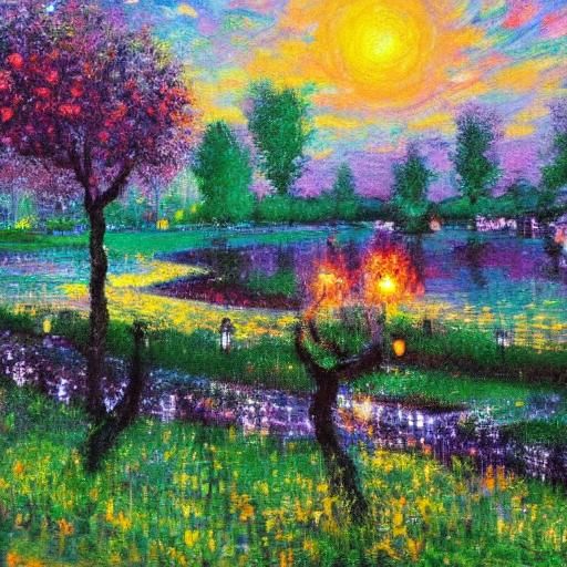 Sparkling World of Magic in Impressionistic Style