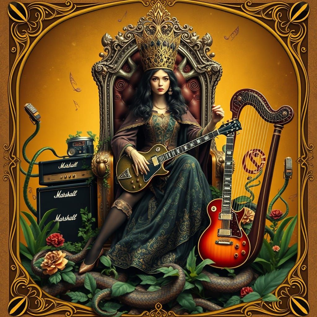 The Empress: A Regal Figure Reigns Over a Surreal Garden of....