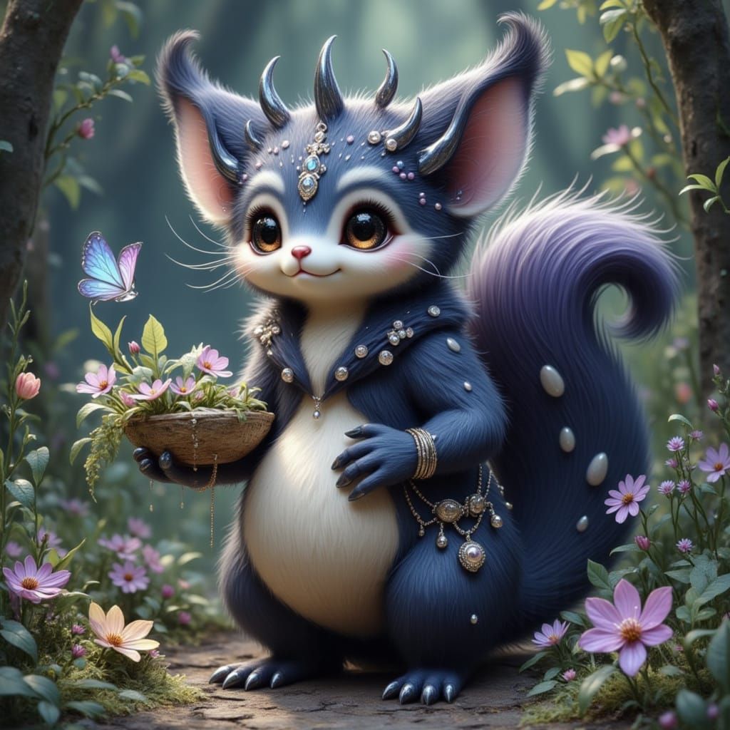 Mystical Skunk in Fantasy Art Style