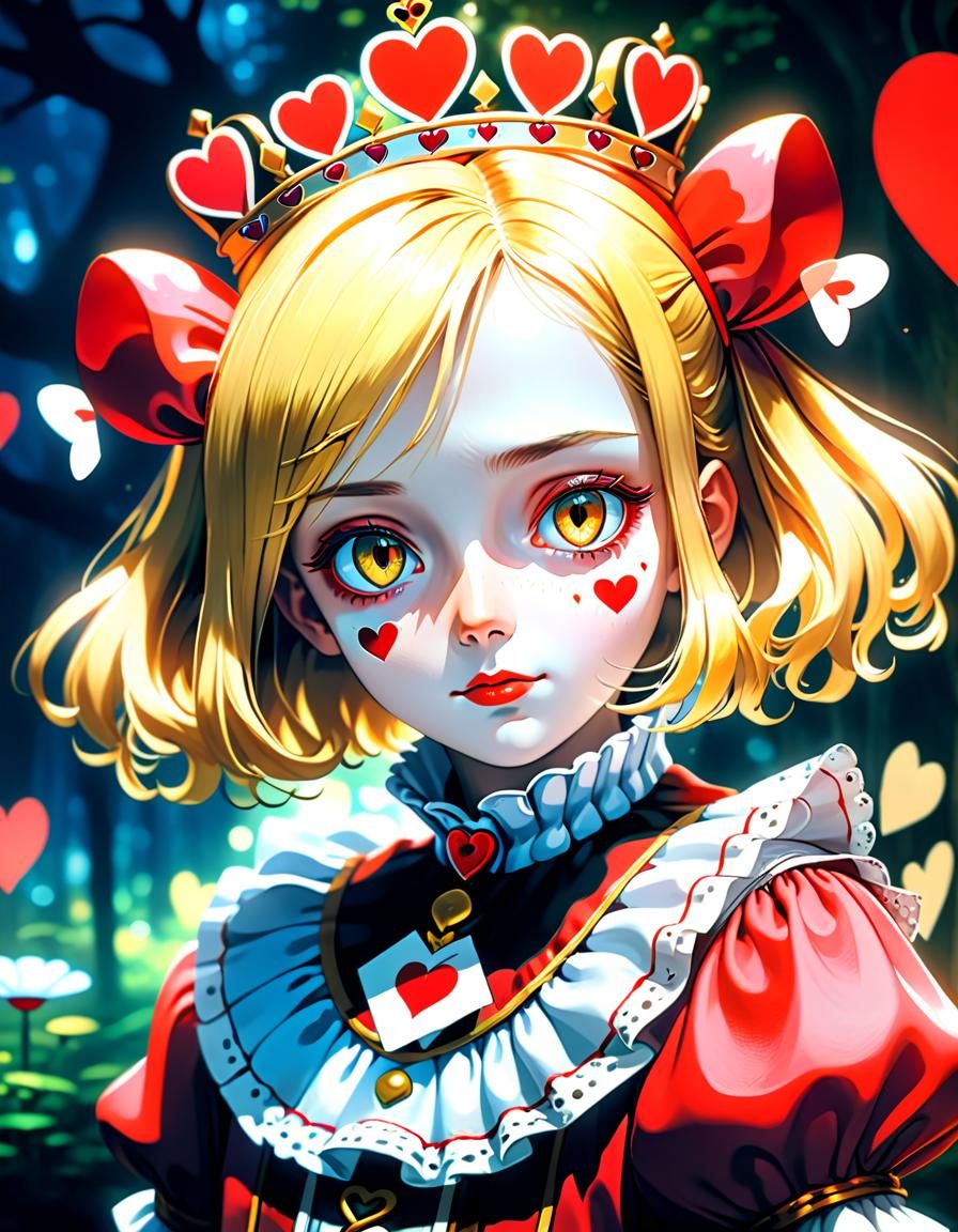 Queen of Hearts Portrait in Anime Style
