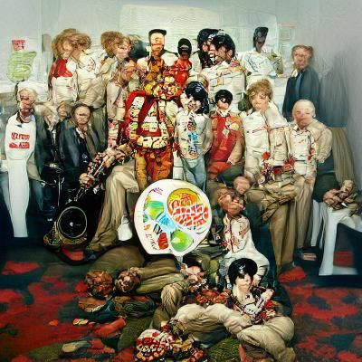 Sgt. Pepper's Band in Rockwell Style