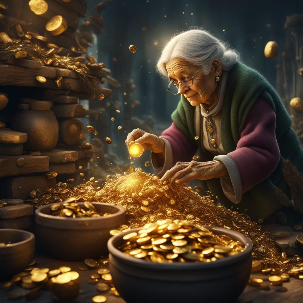 Old Woman's Fantastical Pot of Gold Discovery