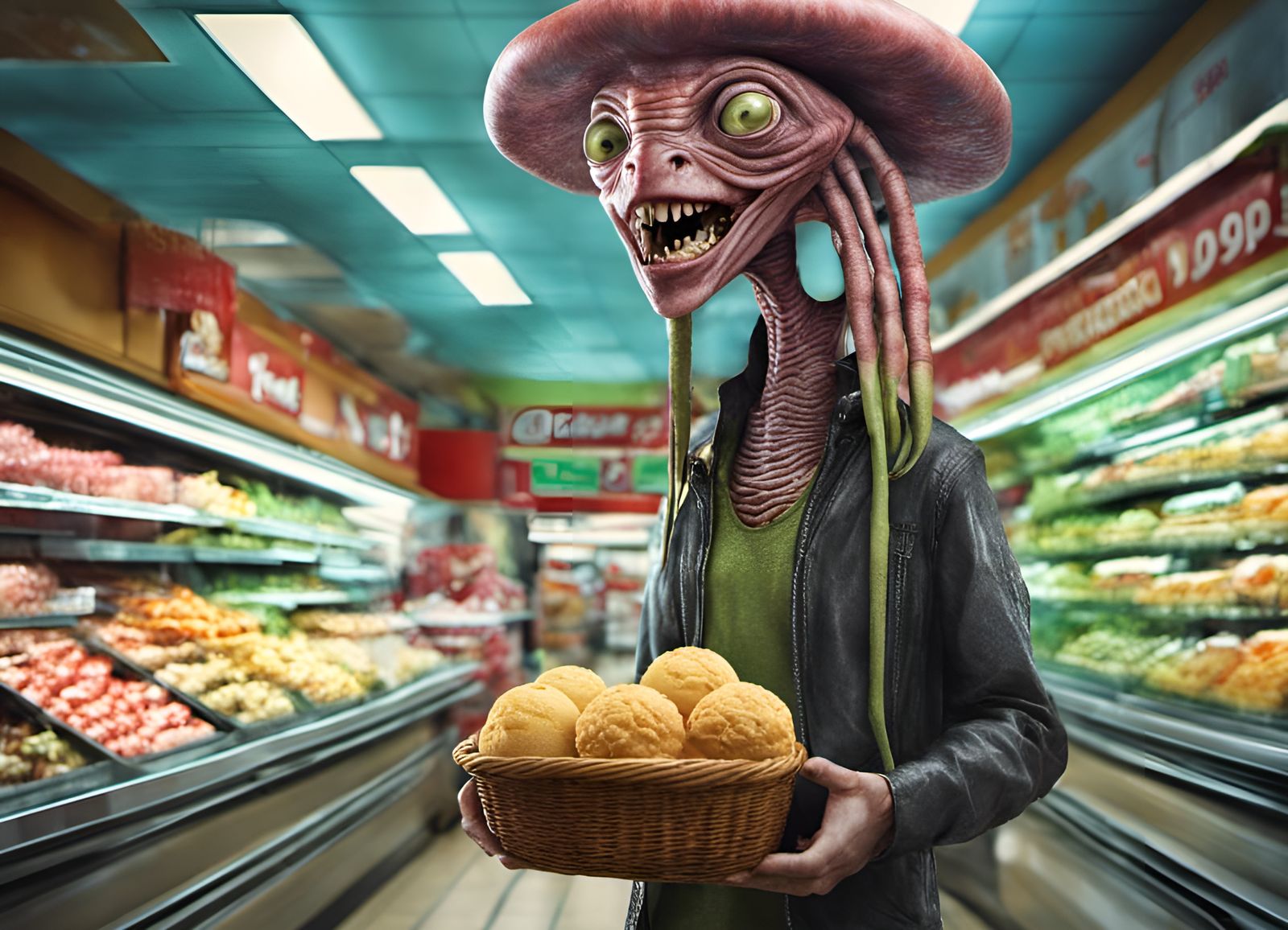 Exotic Aliens Shopping for Ice Cream