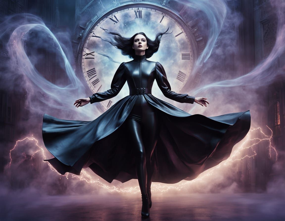 Colossal Bioluminescent Woman Drifting Through Cosmic Time