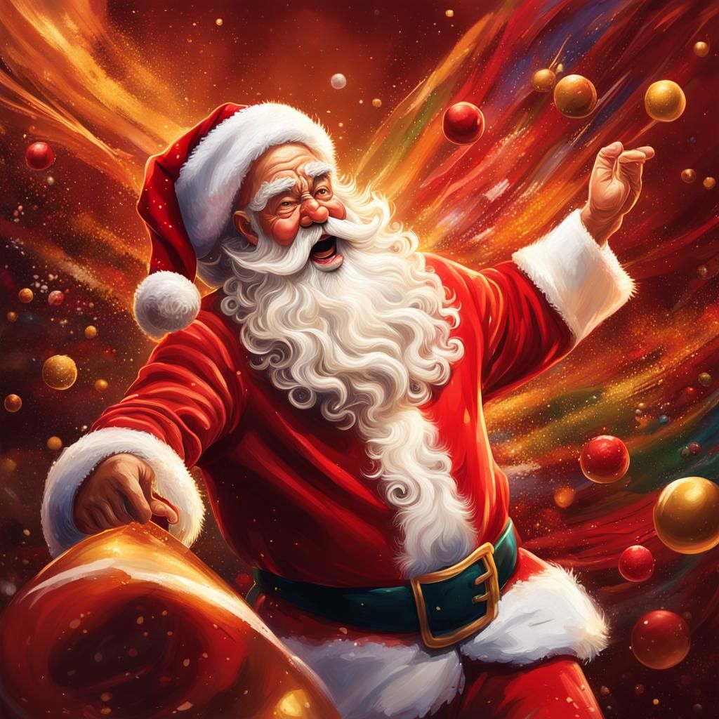Hyperrealistic Splash Art of Santa Claus