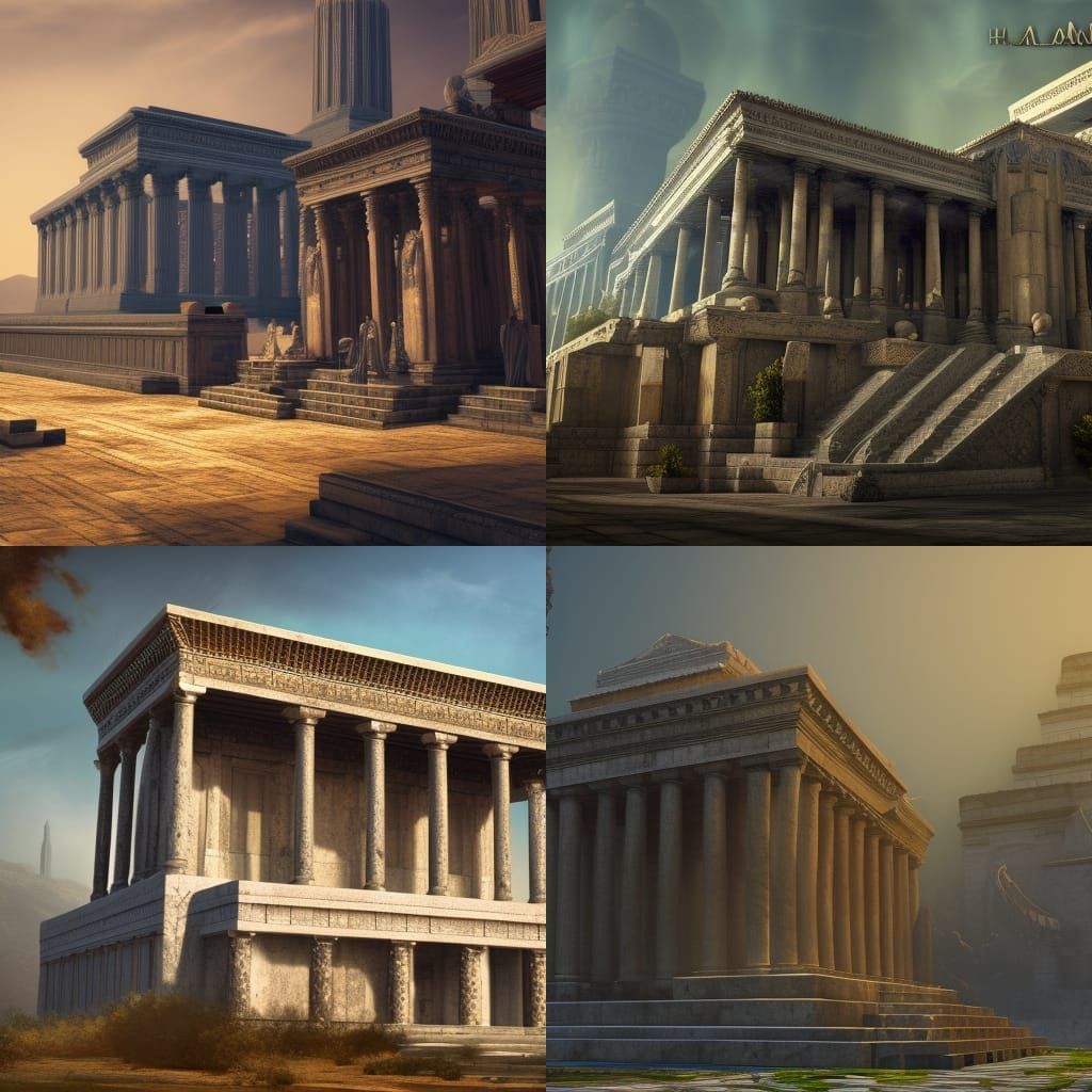 Fantastical Mausoleum at Halicarnassus: Detailed Matte Paint...