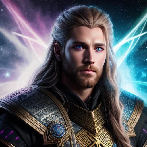Hyperrealistic Norse God Tyr in Astral Style