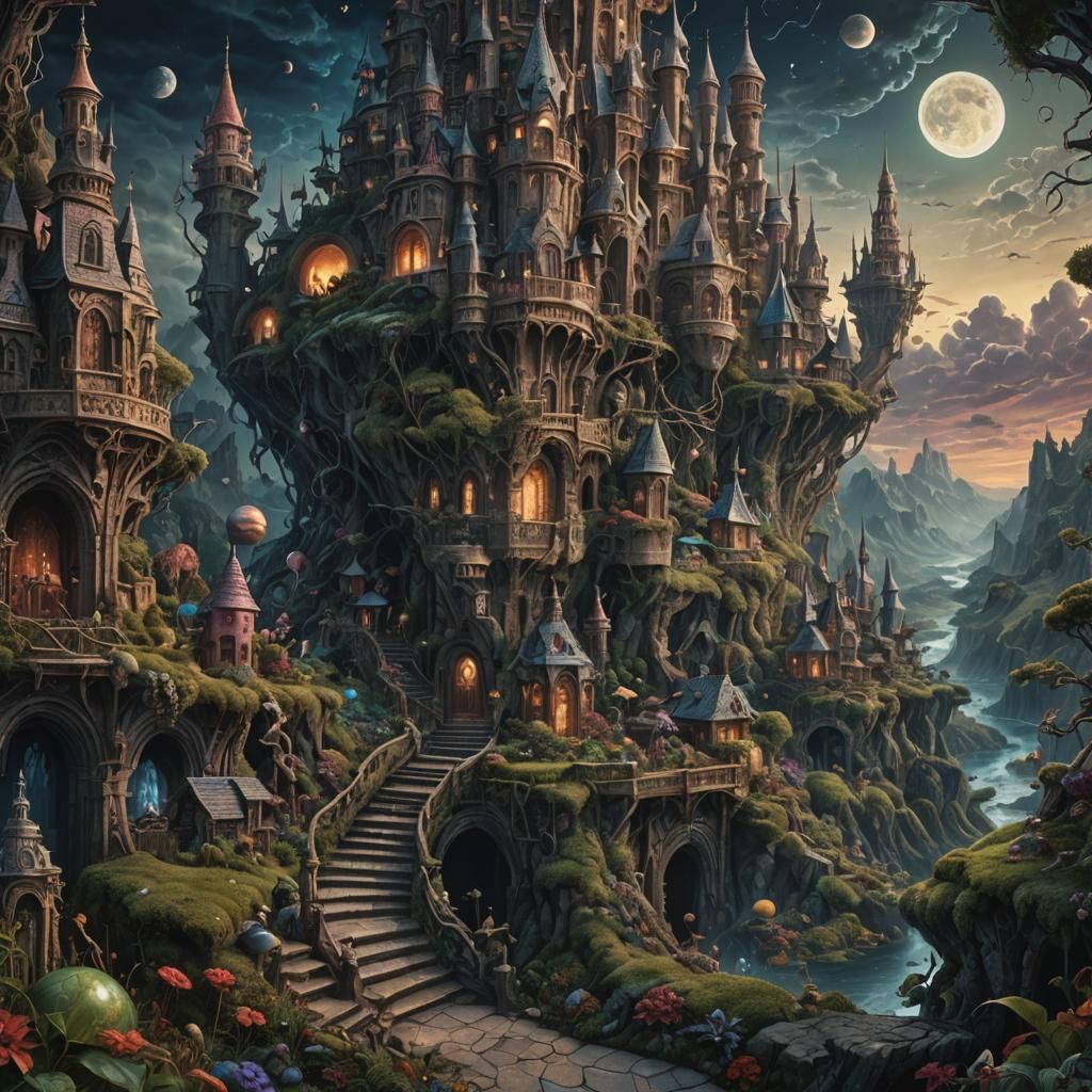 Dark Fantasy Landscape in Hyperdetailed Close-Up
