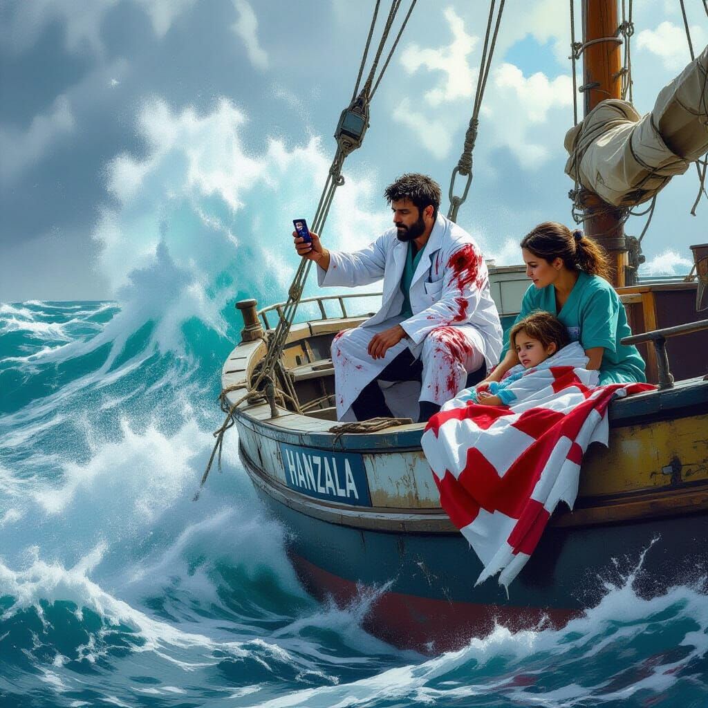 Fishing Boat in Storm: Dramatic Realism and Dystopian Elemen...