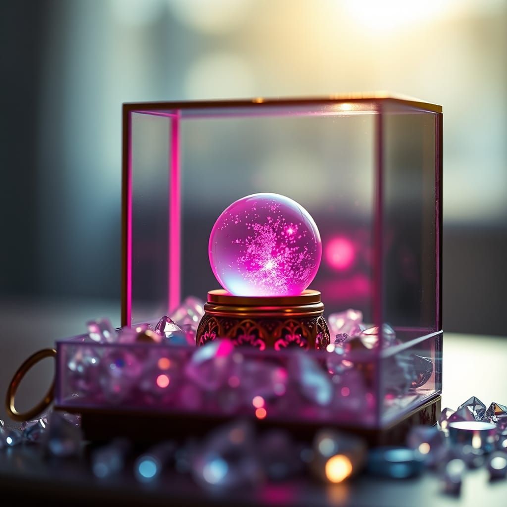 Glowing Orb Dances in a Glass Jewelry Box