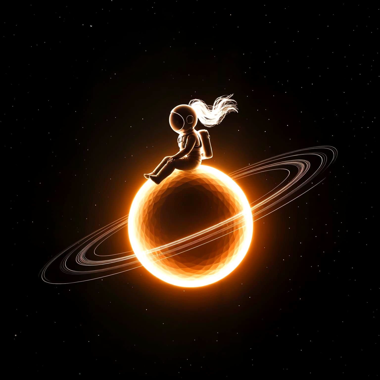 Surreal Astronaut in Celestial Harmony