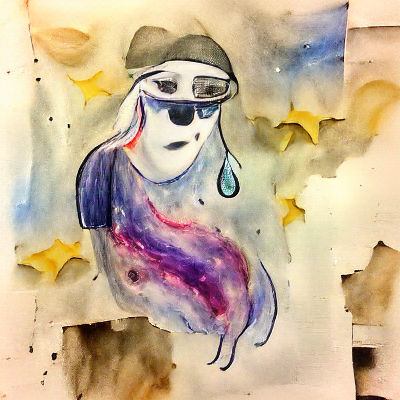 Ethereal Astronaut Drifting Through Deep Space