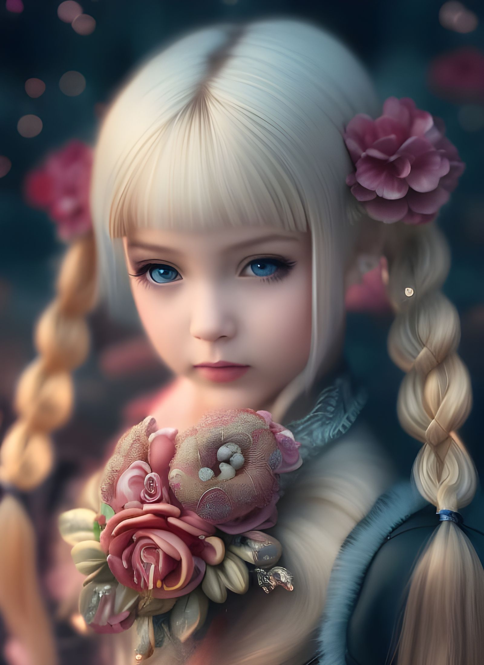 Pigtails and Flowers