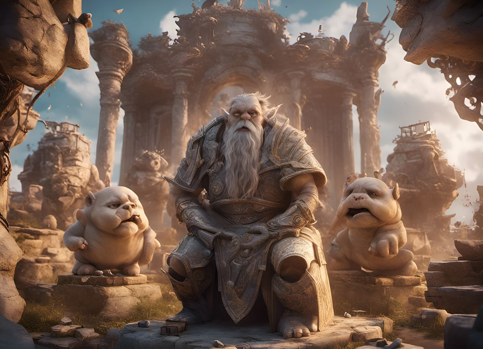 God of Toilet Paper in 3D Game Style