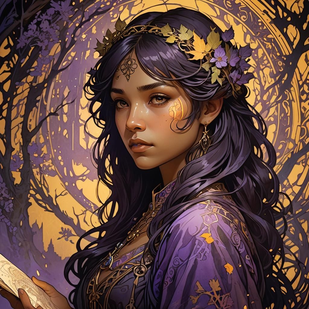 Shadow Studies Forest Map with Art Nouveau Elements