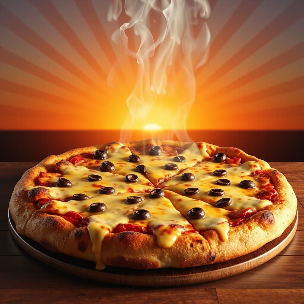 Gigantic Pizza Masterpiece in Vibrant Pixar-Style 3D