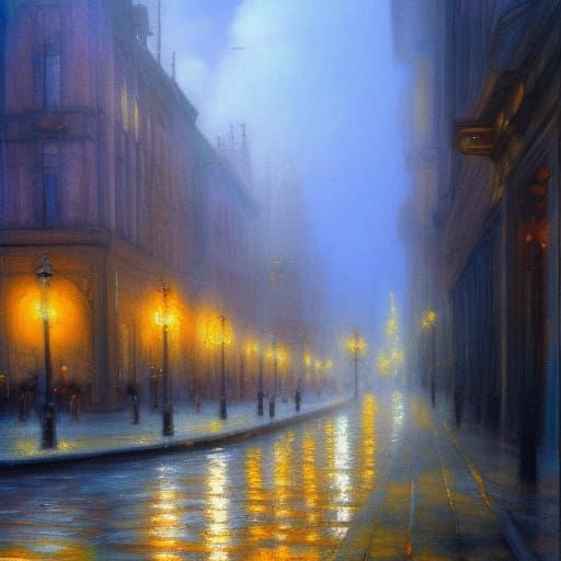 Parisian Streets in Expressionist Impasto Style