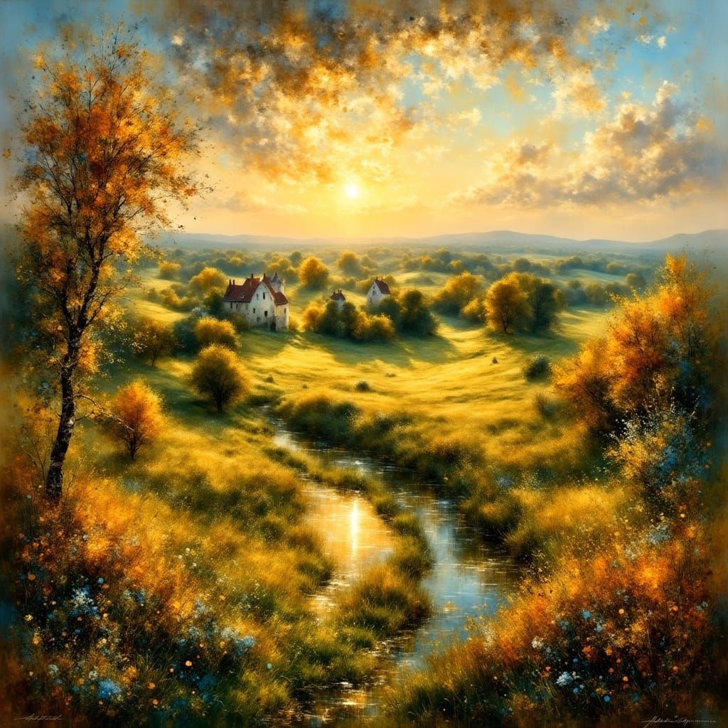 Belgian Countryside in Impressionist Dreamscape