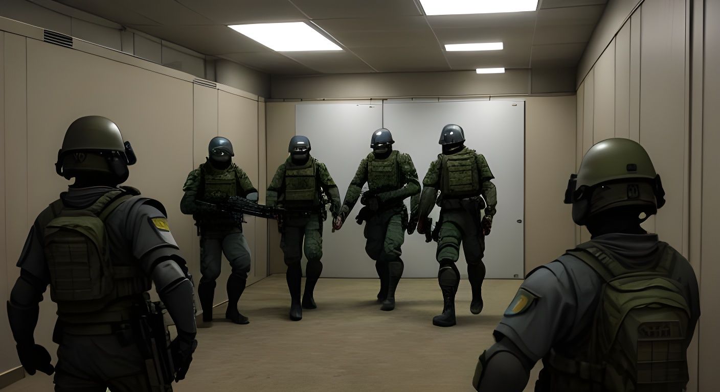 Armored Special Forces Explore the Backrooms