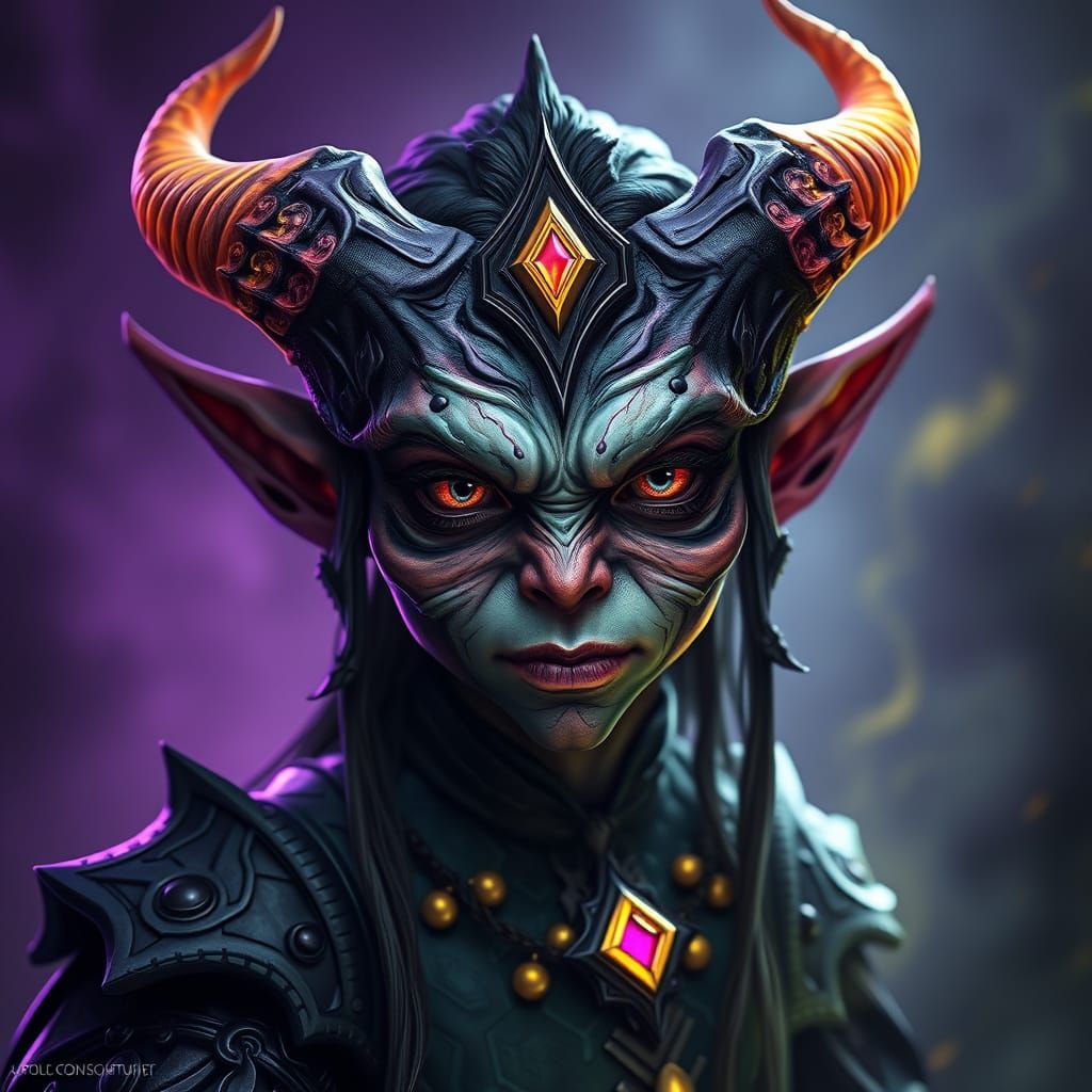 Greta Thunberg as Doom Goblin in Dark Fantasy Art