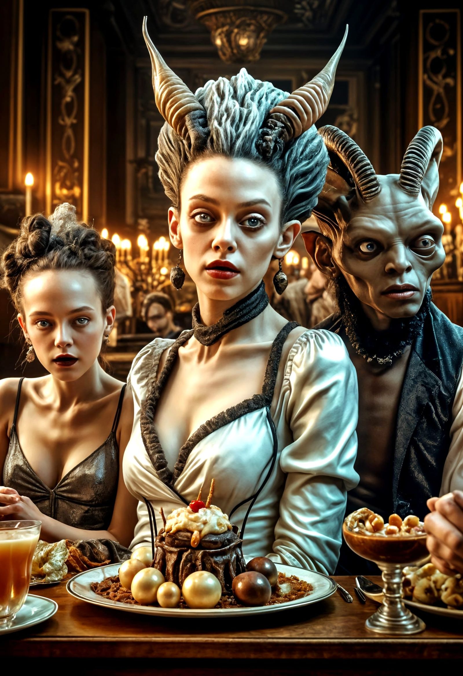 Bizarre Futuristic Feast in Ultra-Detailed Magical Realism