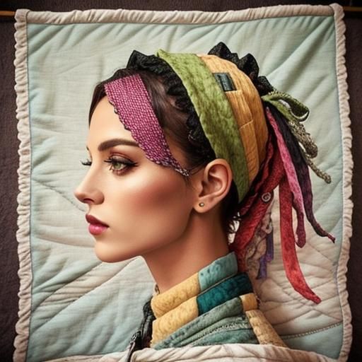 Patchwork Portrait of a Human in Vibrant Colors