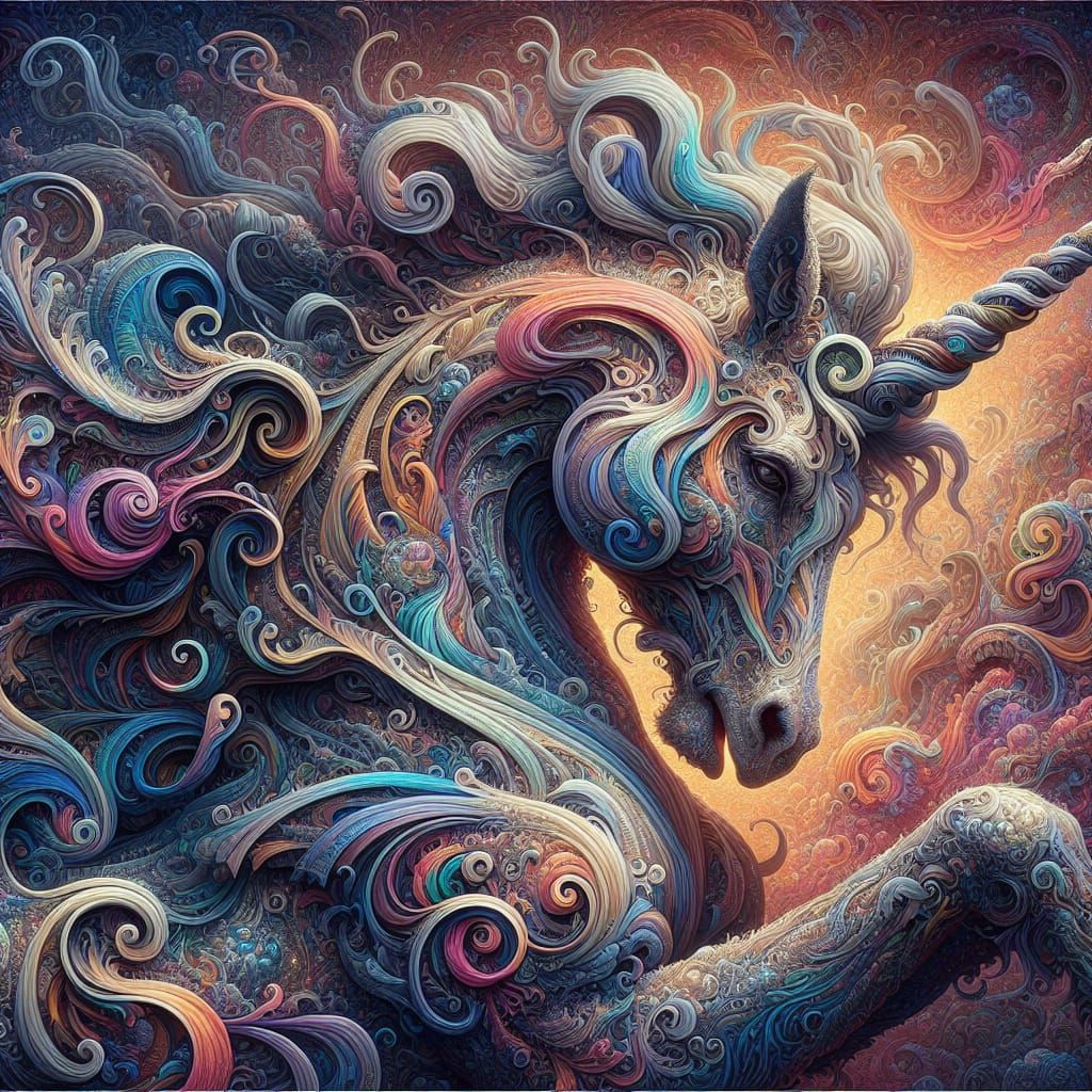 Unicorn in Detailed Matte Fantasy Painting