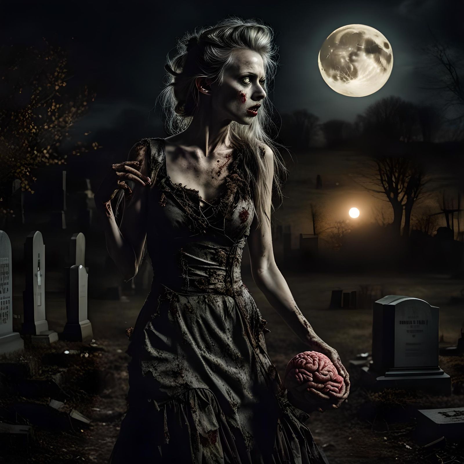 Zombie's Midnight Snack in Graveyard