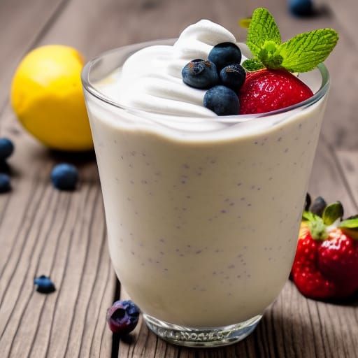 Whipped Cream Smoothie with Fruit Toppings
