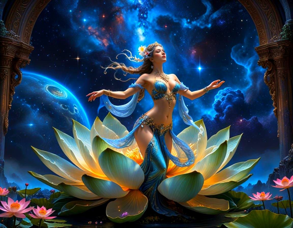 Ethereal Cosmic Opera Theater with Celestial Diva