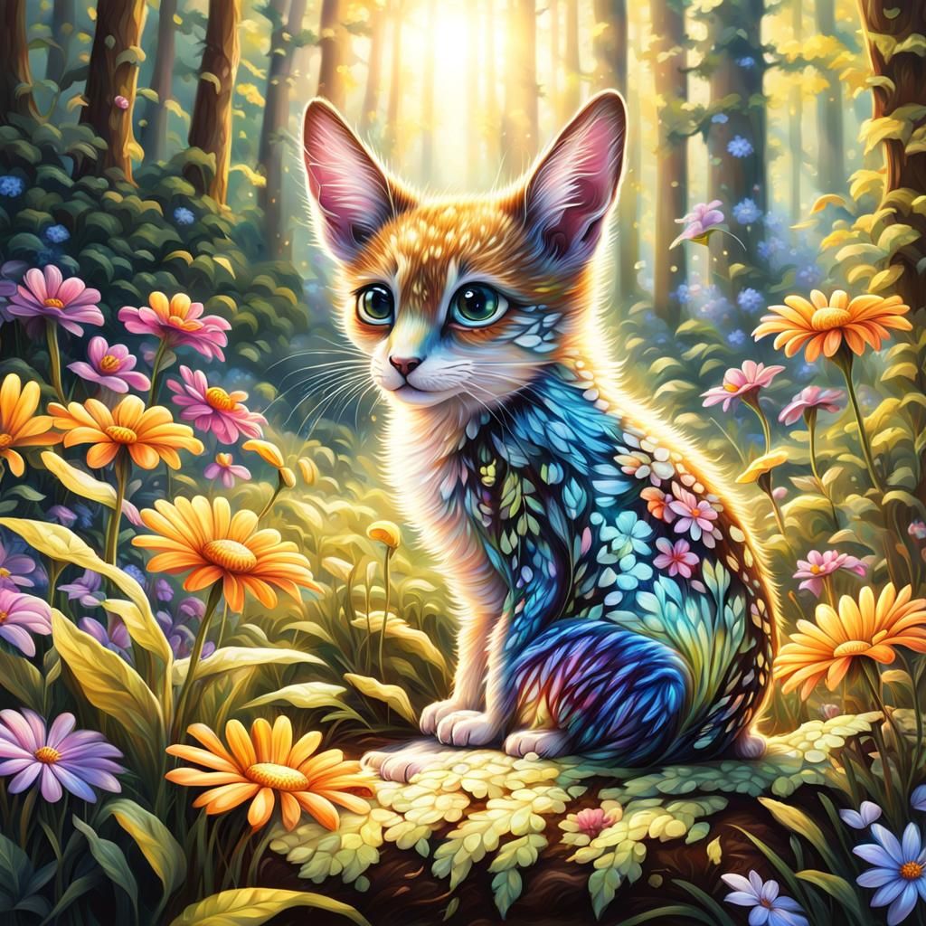 Detailed Forest Creature in Airbrush Style