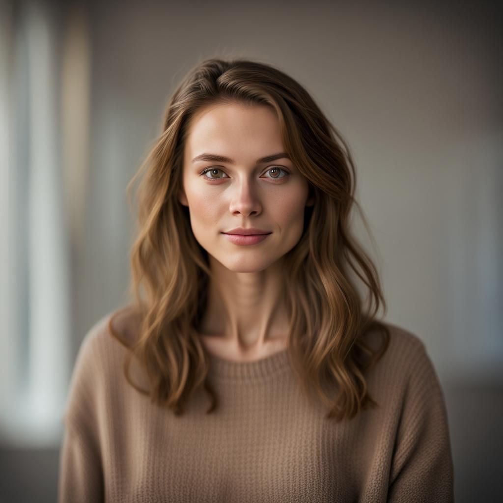 Natural Beauty Portrait in Hyperrealistic Style