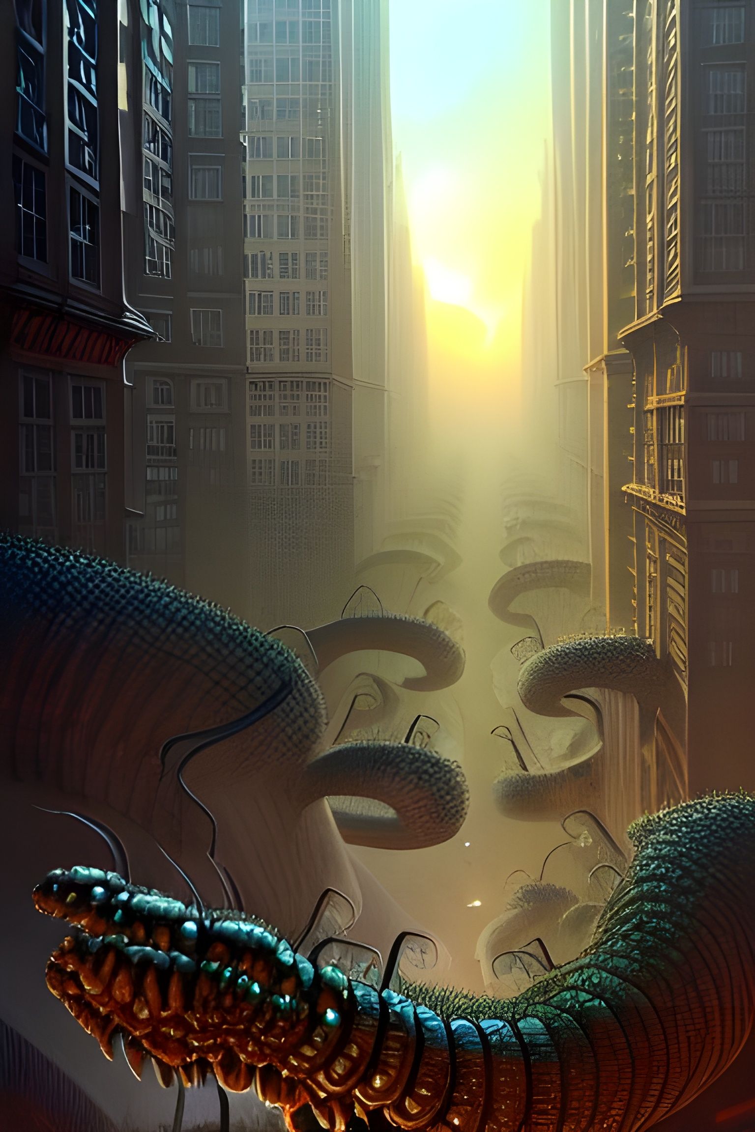 Giant Ants Invade Downtown: Eerie B-Movie Poster