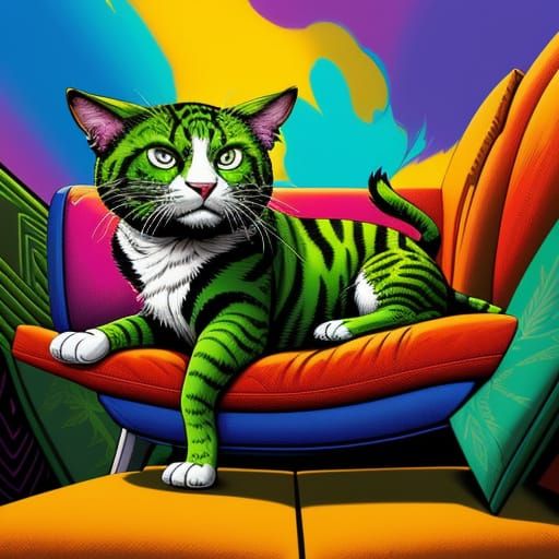 Marijuana Stoner Pet in Comic Book Art Style