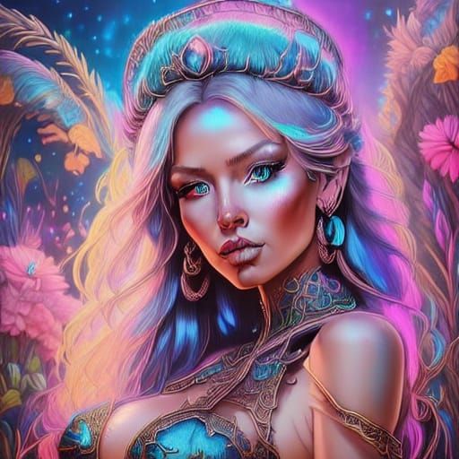 Gothic Supermodel in Dystopian Drenched Cityscape