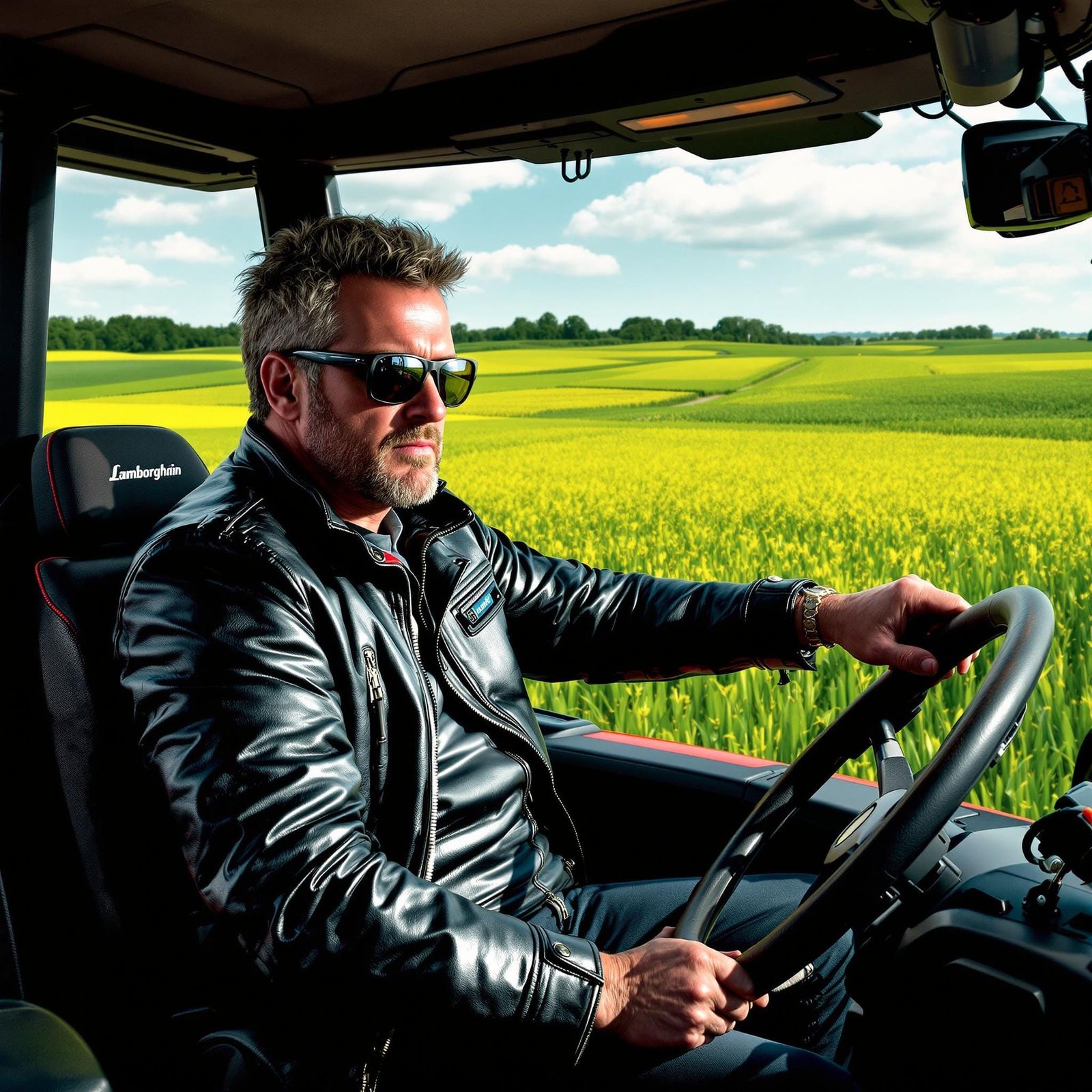 Clarkson Drives Lamborghini Tractor in Futuristic Style