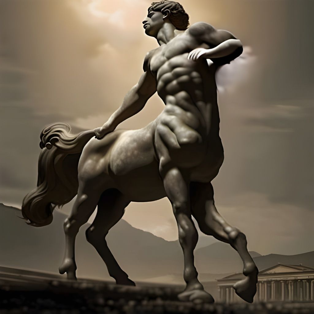 Petrified Centaur in Dark Fantasy Style