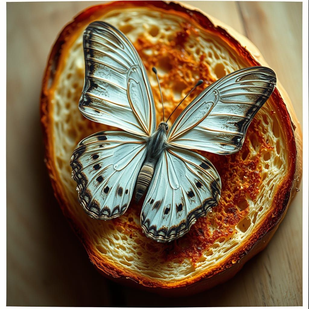 Dead Butterfly on Toast: Cinematic Film Still