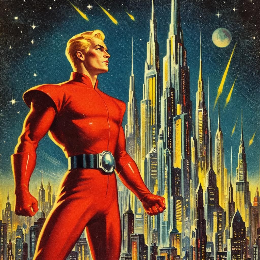 Retro Sci-Fi Hero in Mingo City