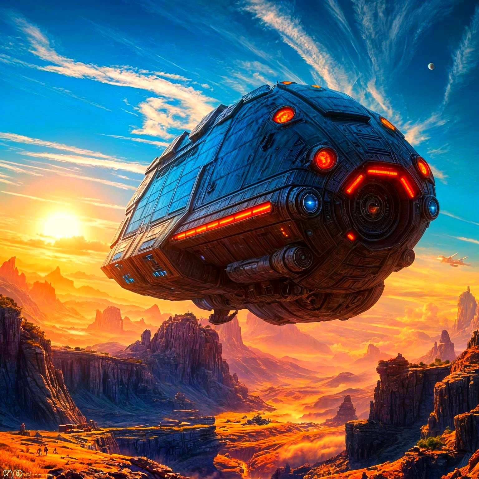 Galactic Colony Unveiled: A Futuristic Planet Landing