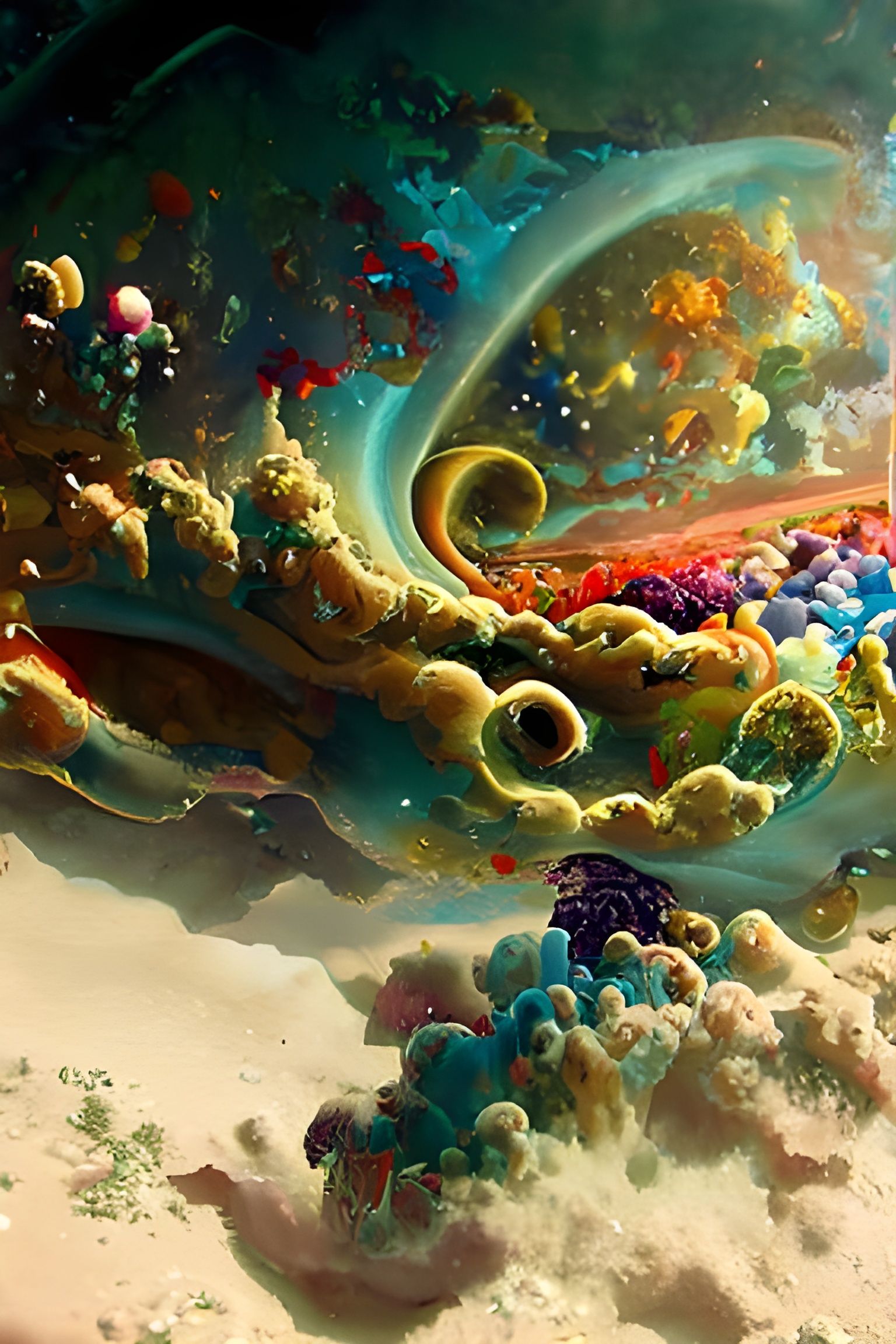 Psychedelic Sci-Fi Space Art in Ukiyo-e Style