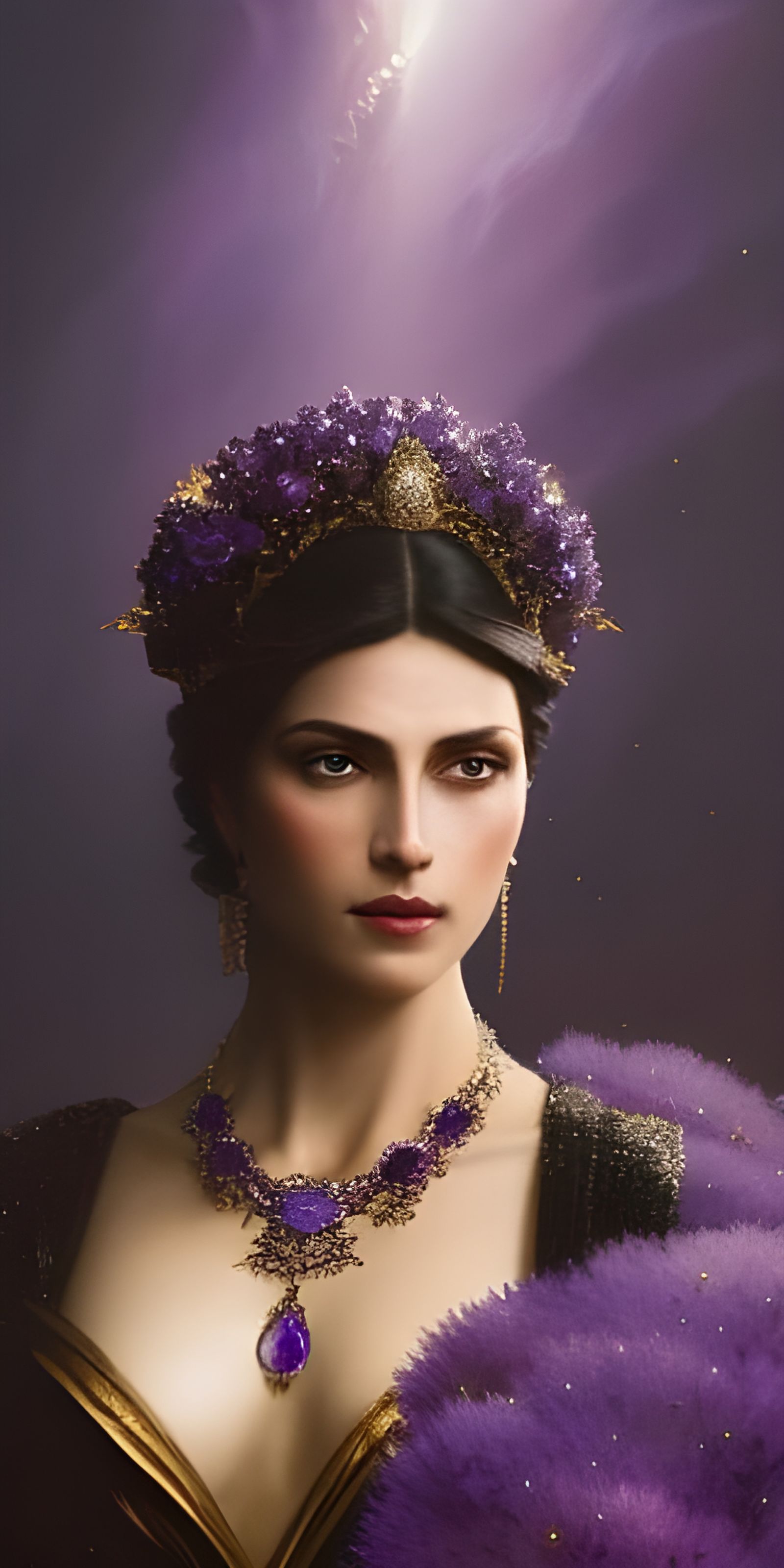 Amethyst and Tanzanite Lady: A Digital Masterpiece