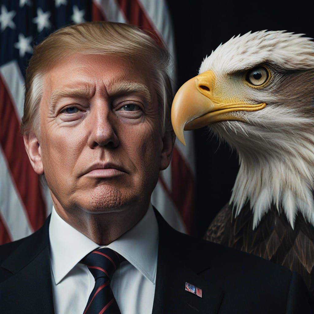 Donald Trump, American Icon in Patriotic Splendor