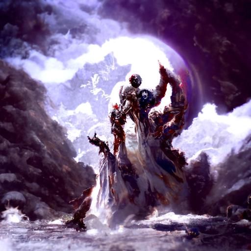 Goku vs Frieza: Cosmic Oil Painting in Astral Style